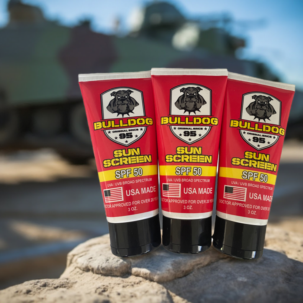 Bulldog Original Daily SPF 50 Sunscreen - Mineral Sunscreen for Men, Women and Kids - Veteran Owned and USA Made - Used in Marine Bootcamp - 3 Pack